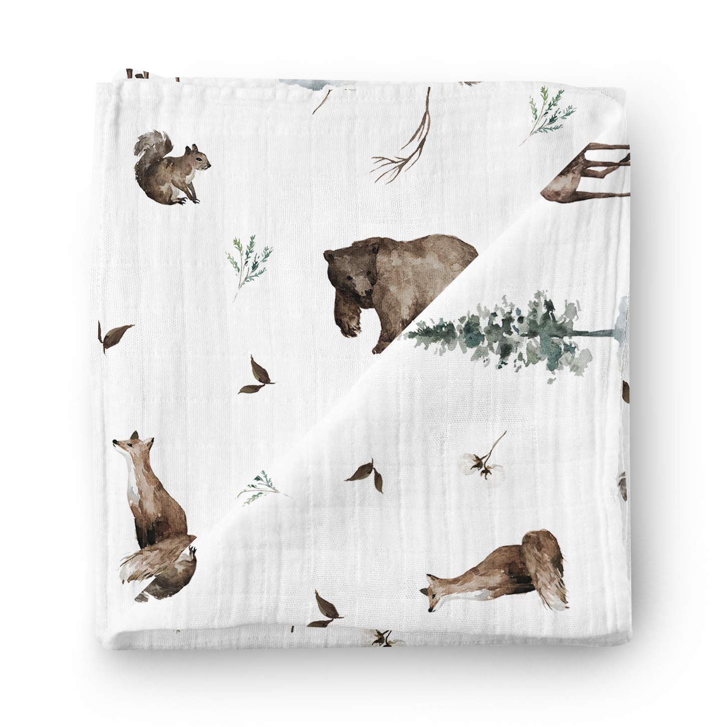 Peachly Baby Muslin Receiving Blanket 47X47 Inches 70% Bamboo 30% Cotton Swaddle Wrap