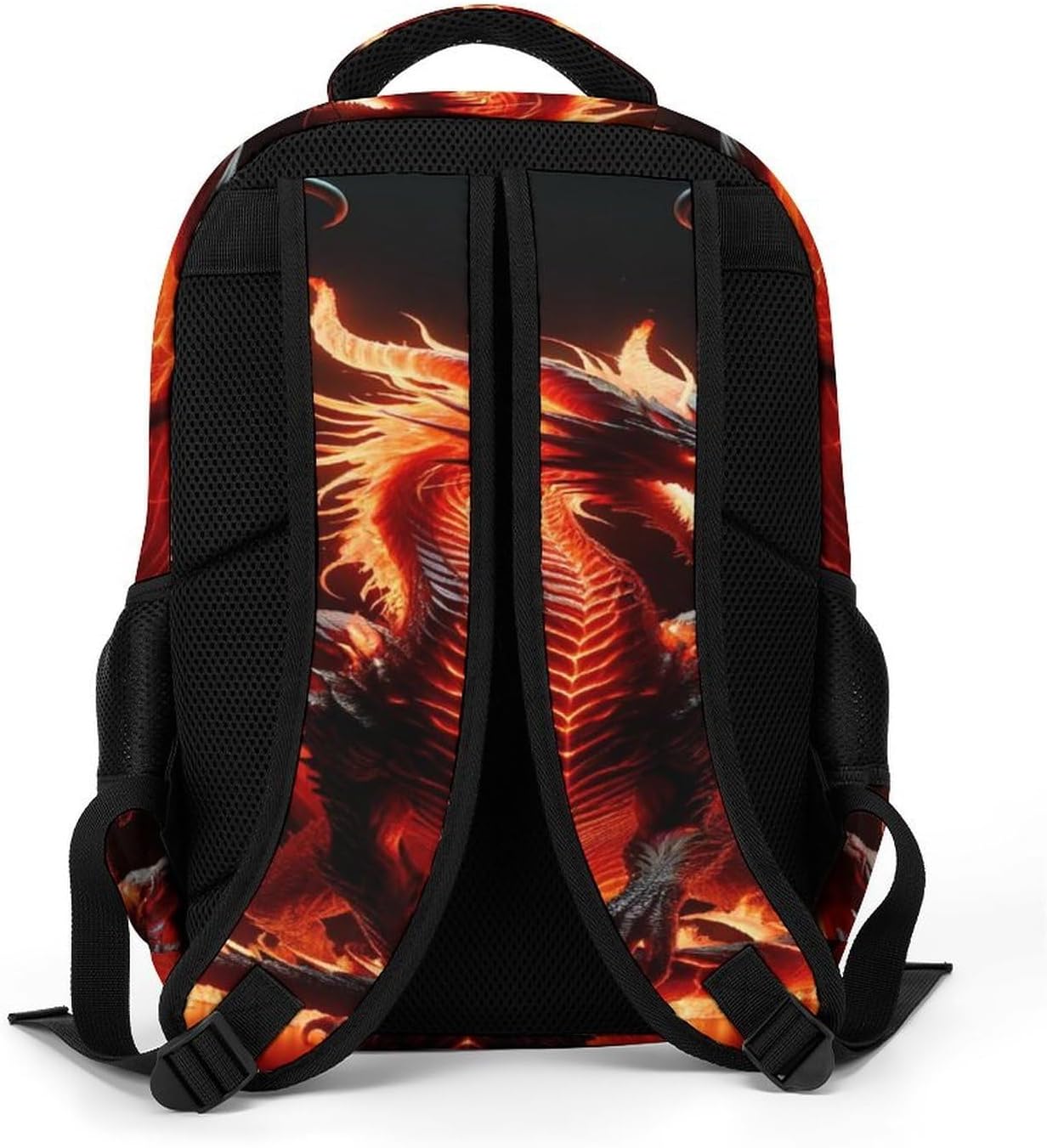 3d Anime Fire Dragon Backpack Travel Casual Laptop Bag Daypack for Men Women Outdoor Hiking Business Work Back Packs
