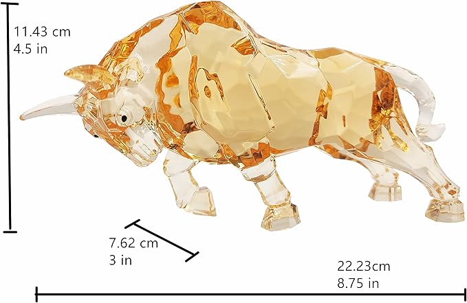 Figura Decorativa Toro de Wall Street Ámbar Acrílico 22 cm miniatura 2