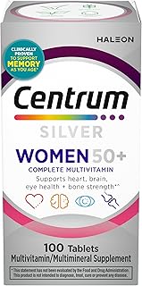 Centrum Silver Women's Multivitamin for Women 50 Plus, Multivitamin/Multimineral Supplement with Vitamin D3, B Vitamins, Non-GMO Ingredients, Supports Memory and Cognition in Older Adults - 100 Ct