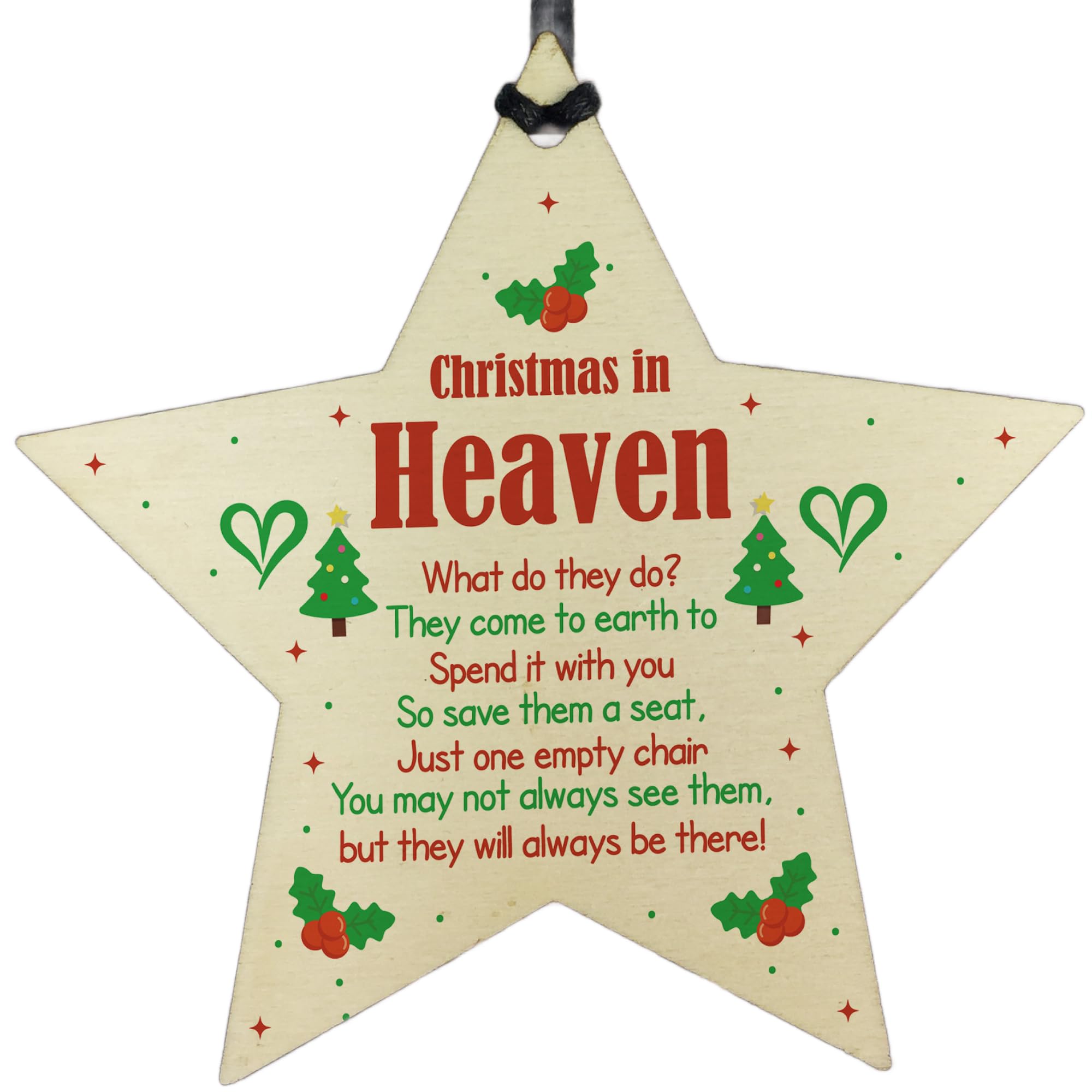 Christmas In Heaven Gift Hanging Christmas Tree Decoration Memorial Gift Plaque