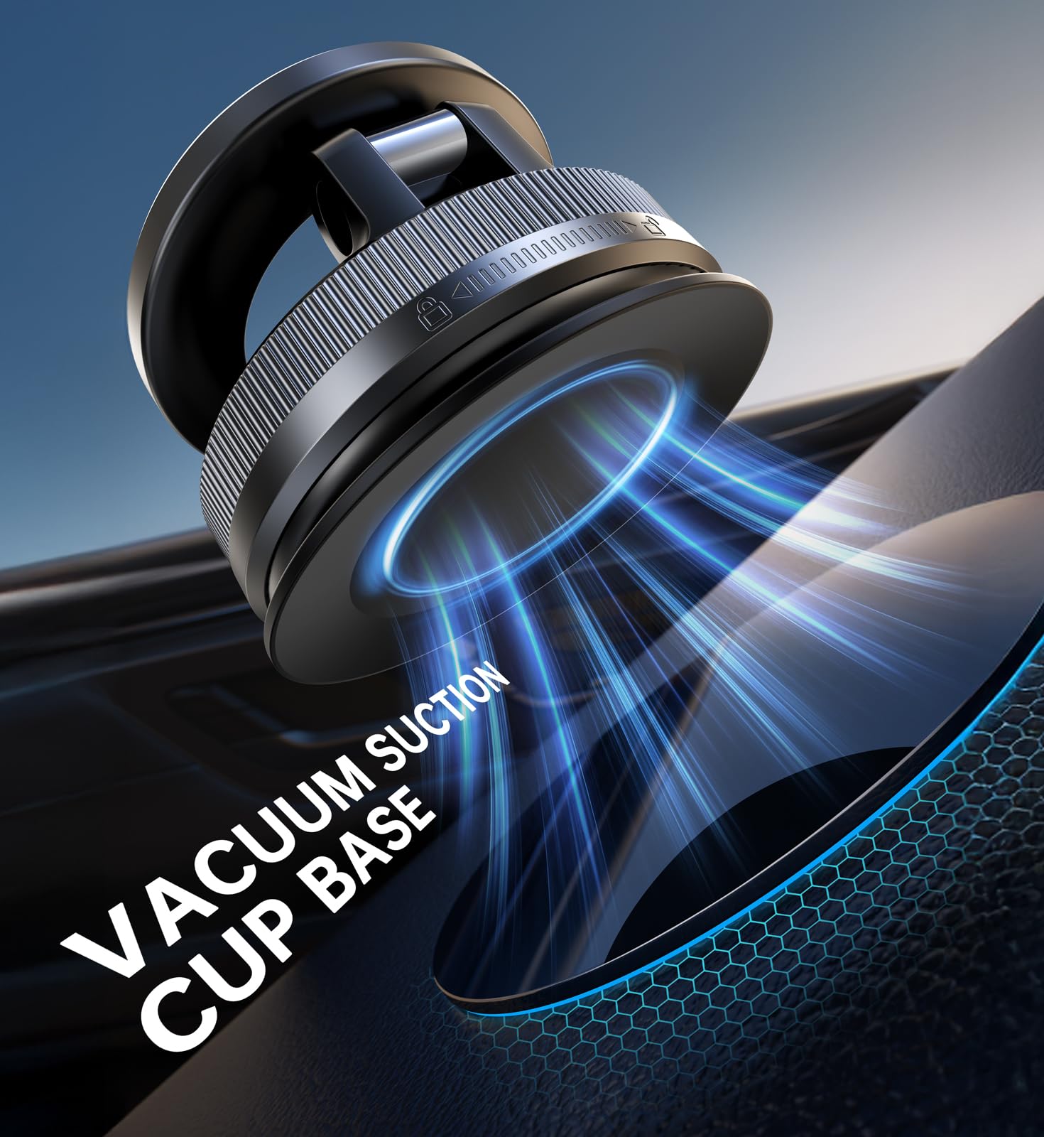 Coolpow Newest Vacuum Magnetic Phone Holder for Car Phone Holder Mount Movable Vacuum Suction carmount 2 0 Magsafe — view 3