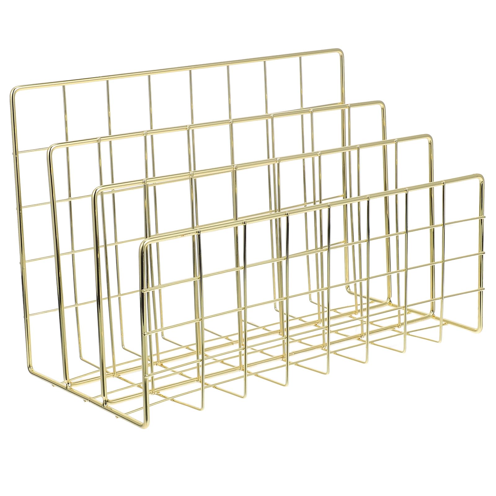 Organiseur de bureau doré métallique au design arrondi élégant pour salon