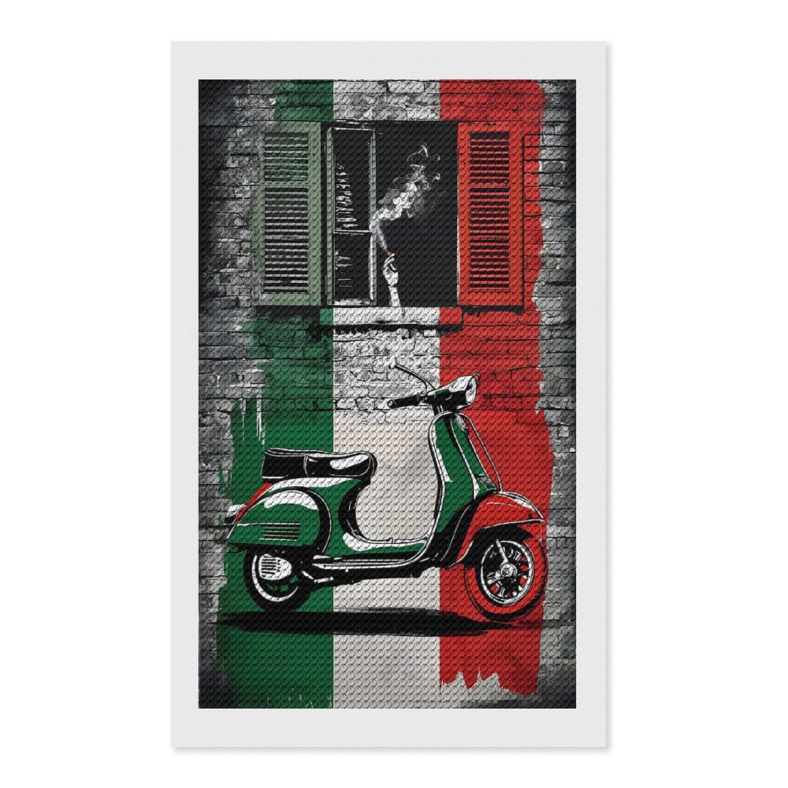 Junmoney Italian Art Diamond Painting Kit 12"x20", for Women, Simple to Start, Bedroom Decor, Christmas Gift, Good for Quiet Evenings