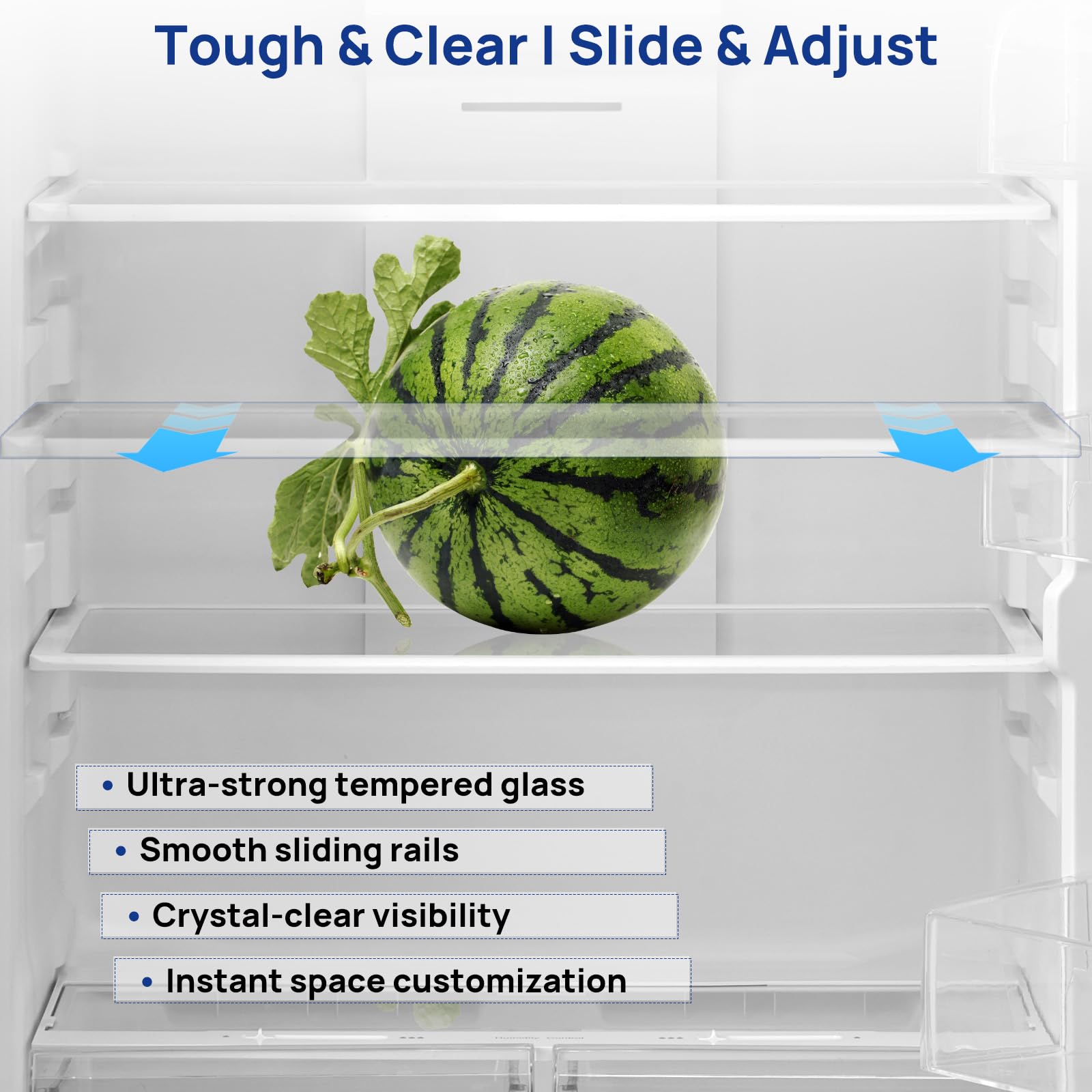 Smad Top Freezer Refrigerator, 20.5 Cu.Ft Double Door Full Size Refrigerators With Freezer 30", Frost Free Apartment Size Kitchen Fridge, Reversible Door, For Home, Office, LED Light, White on Fridge.com - View 4