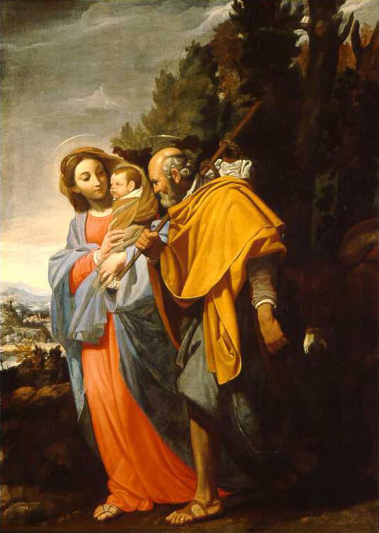 ARTXLXXBN Famous Painting Canvas Artwork Graffiti Print Flight Into Egypt by Domenico Fiasella Portrait Canvas Image for Home Decor 60x90cm