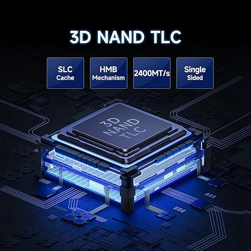 Miniatura 4 de Fanxiang S880 NVMe SSD 1TB, PCIe 4.0 M.2 2280 SSD para juegos, 3D NAND TLC, velocidades de lectura secuencial de hasta 7300MBs, caché SLC dinámica,