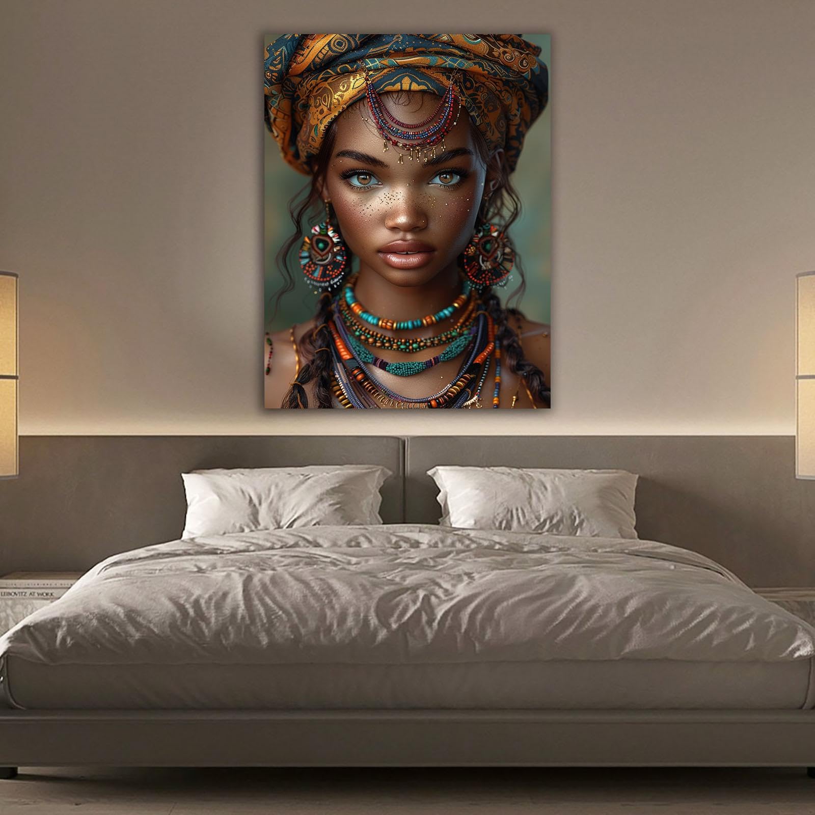 Amazon.co.jp: ZFXFHDR(へ楽ーツ) アフリカの女性 絵画 アフリカ