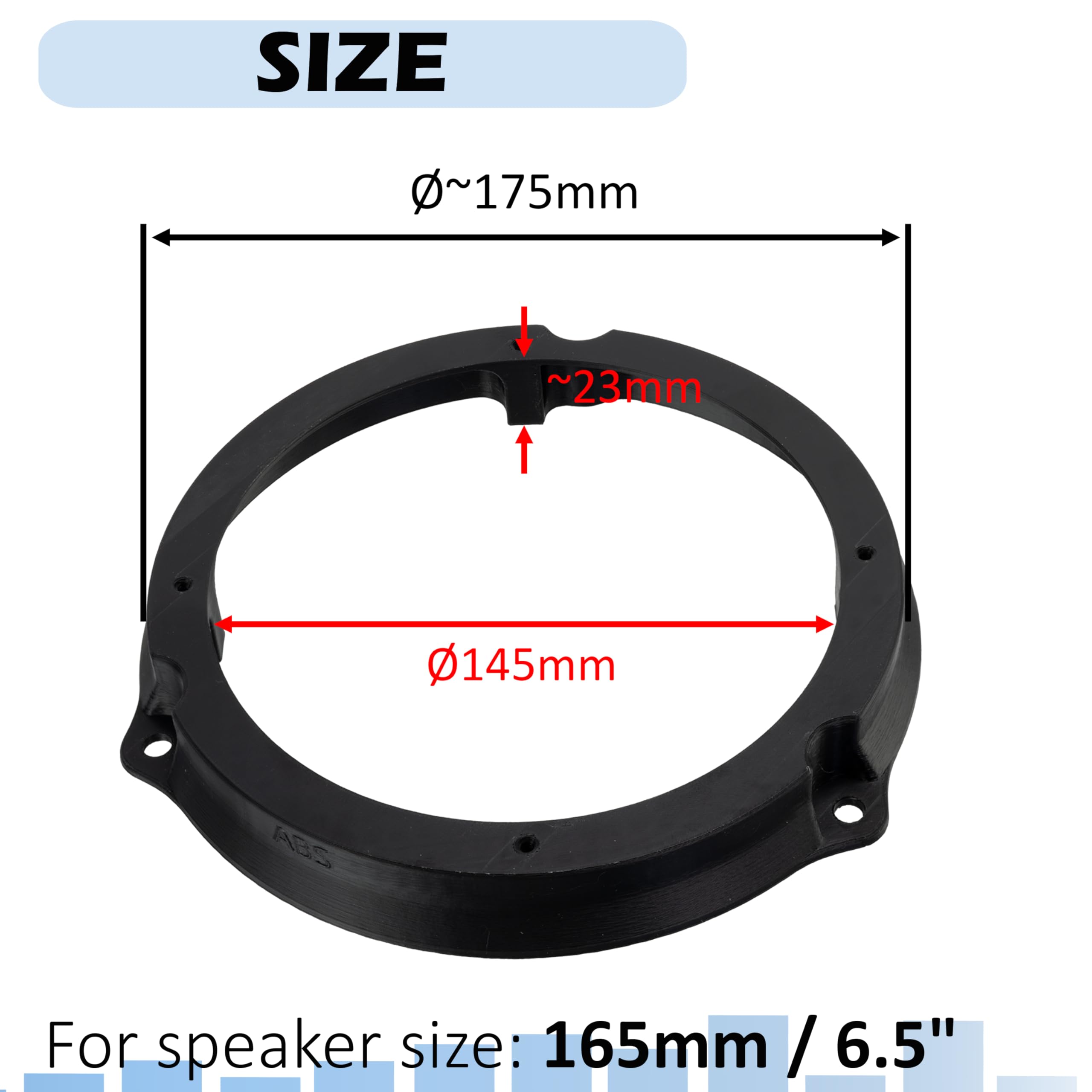 AERZETIX | Set mit 2 Lautsprecheradaptern/-ständern 165 mm | Vorder- und Hecktüren | kompatibel mit Ford B-Max, C-Max, Focus Mk3, Kuga, Mondeo Mk4 Mk5, Ranger, Transit Connect Custom