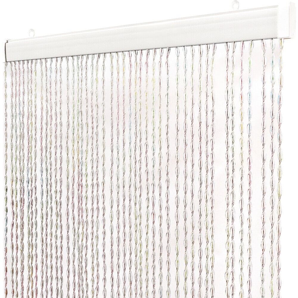 emmevi Tenda Antimosche Filo Intrecciato Gomma PVC Moschiera Finestra Porta Ingresso 100x220 Cm Multicolore