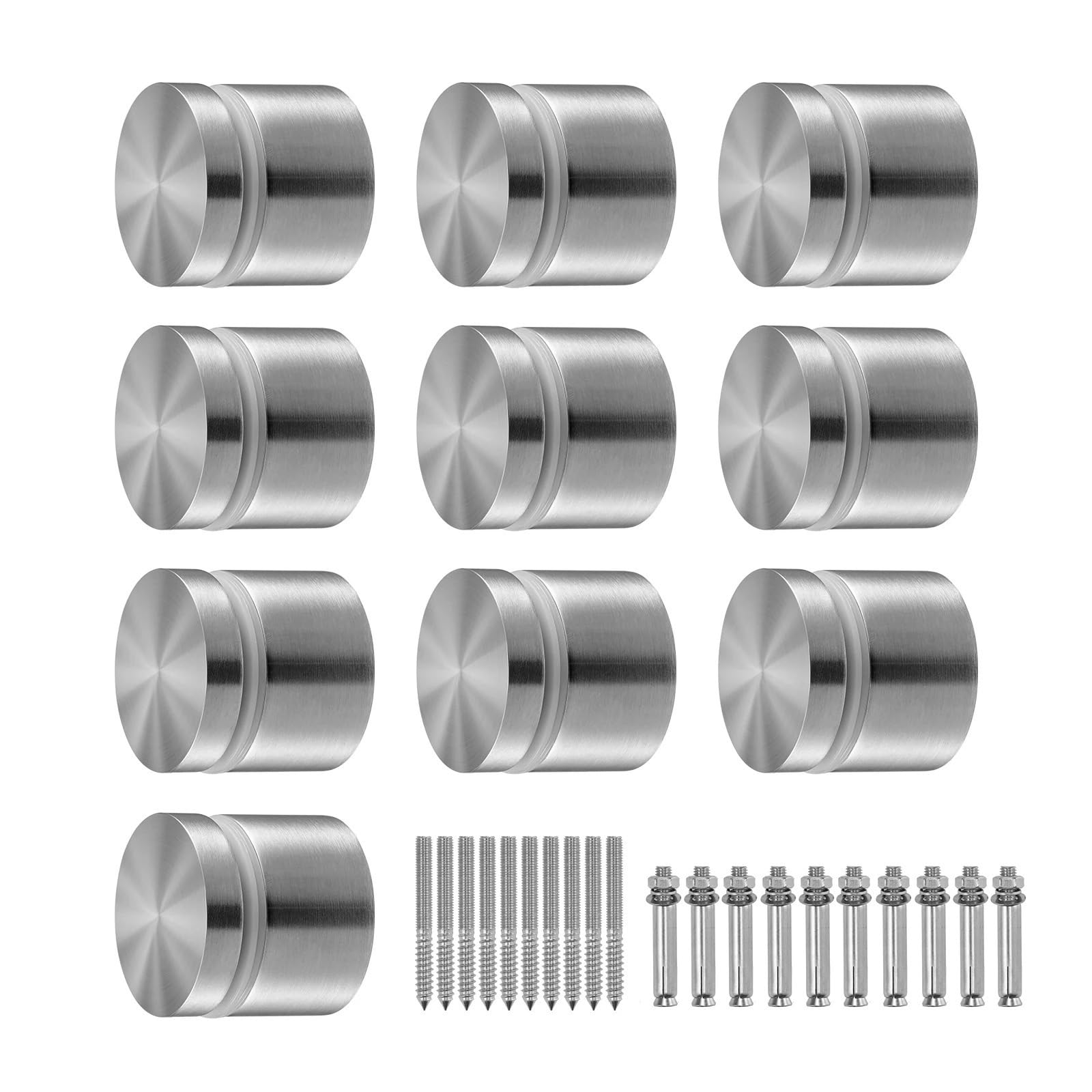 Yilwpv One Color 10 Pcs Clamp Round Glass Railing Bracket Stainless Steel