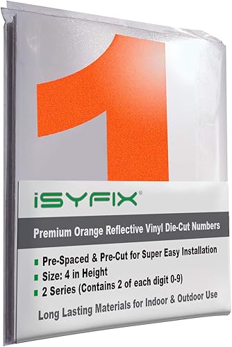 Vista 40 de iSYFIX - 2 juegos de calcomanías de números de 4 pulgadas, calcomanías de vinilo de alta calidad troqueladas y precortadas para buzón, ventanas, Oro