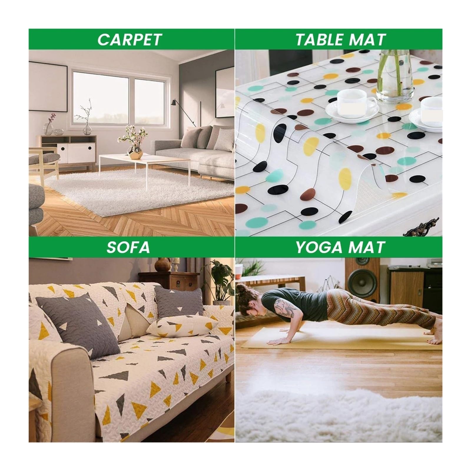 Antideslizante para Alfombras PVC Non Slip Rug Pads Carpet Underlay Gripper | Anti Multi Purpose Liner Mat Mesh Non-Slip lining(2pcs 70cmx1.6m)