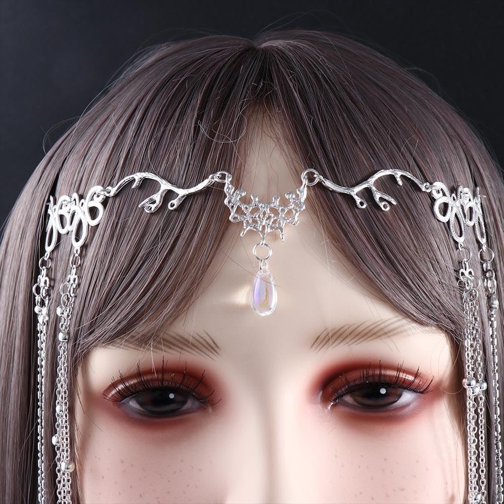 Kopida Rhinestone Tassel Head Chain Headwear Shinning Crystal Forehead Headband Wedding Bridal Hair Chain Headpiece for Women Girls Hair Jewelry Chinese Style Hair Accessories - Image 7