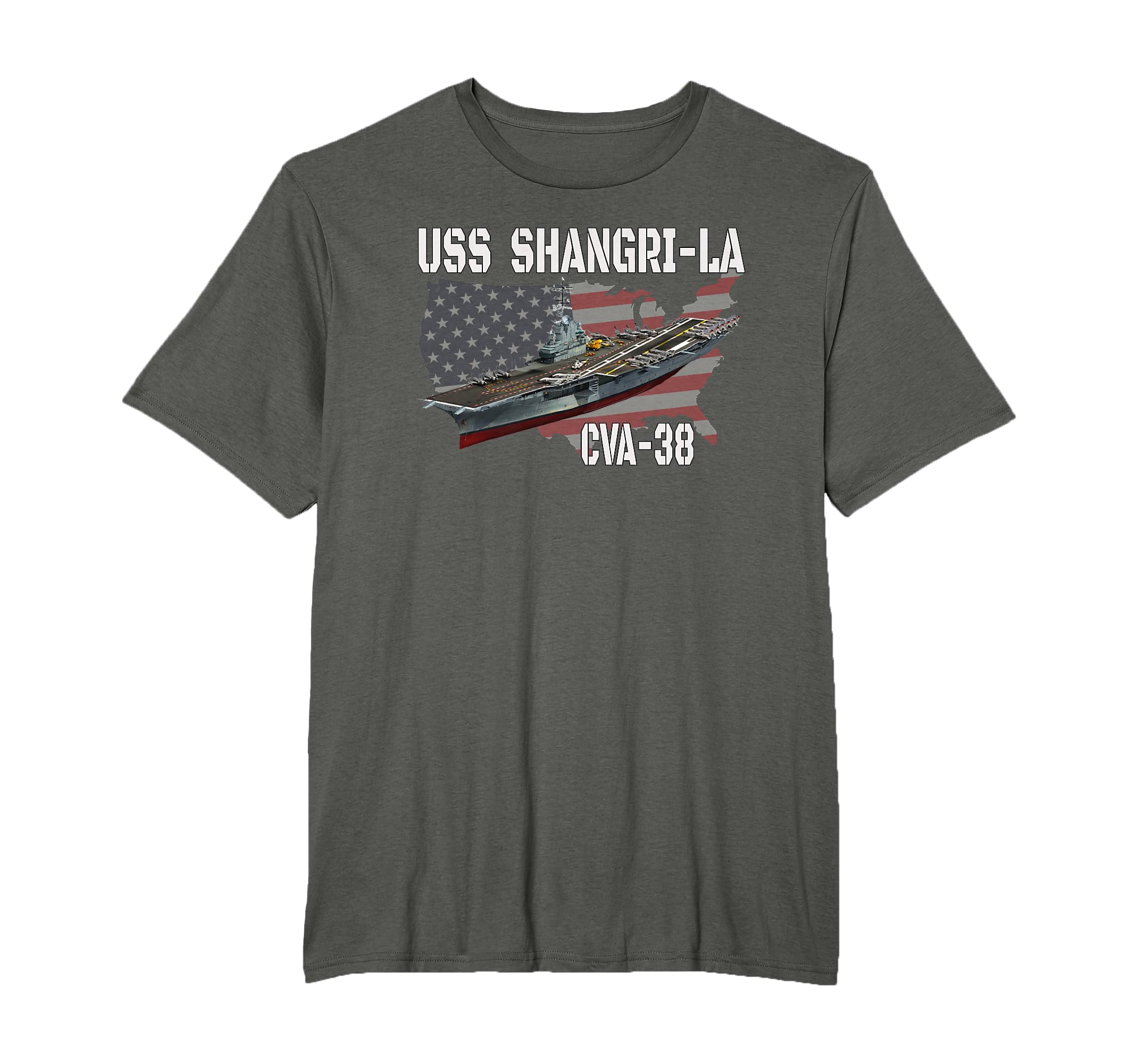 USS Shangri-La CVA-38 Aircraft Carrier Veterans Day Father's T-Shirt