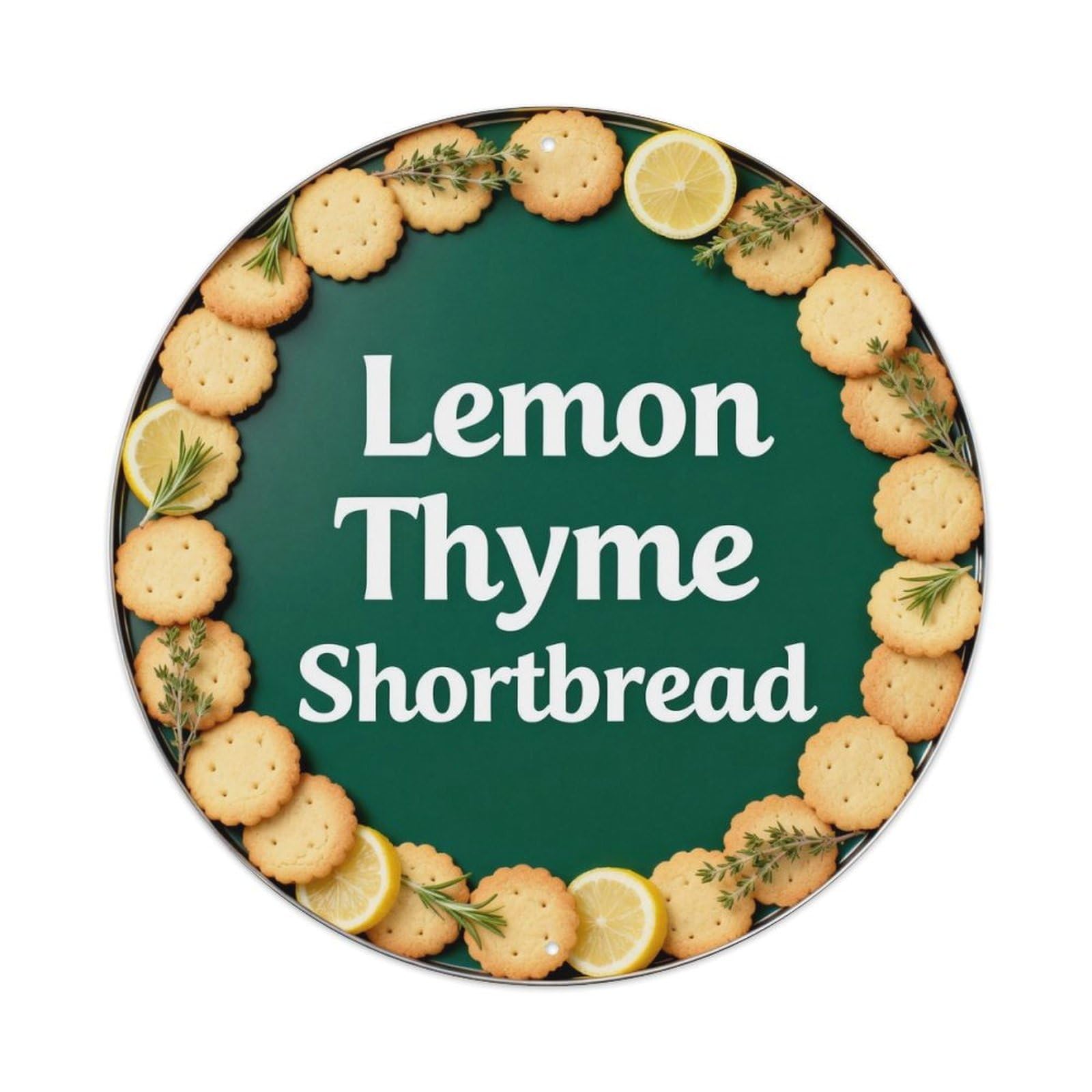Lemon Thyme Shortbread Metal Tin Sign Plaque