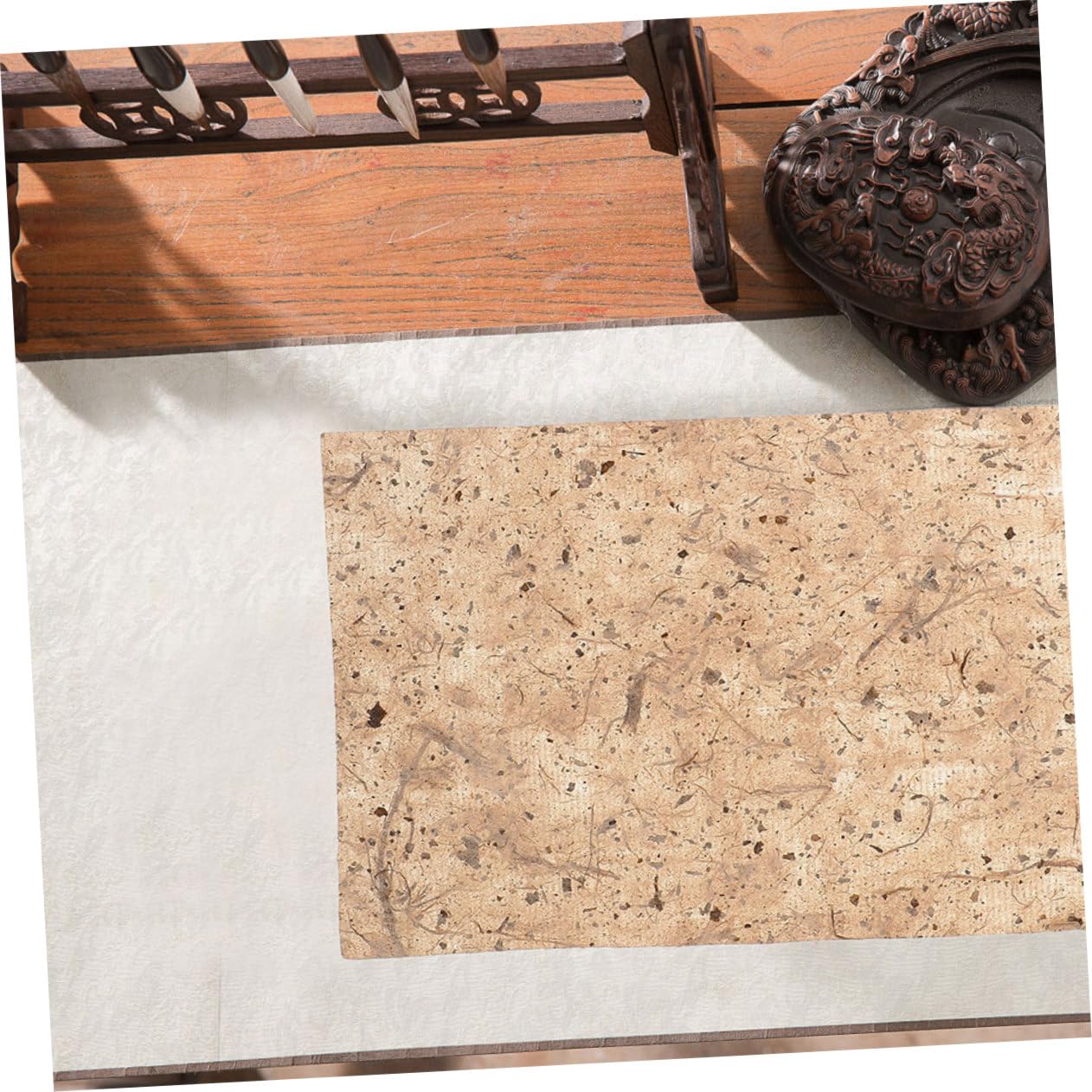 Uonlytech Carta Riso Beige per Decoupage Texture Unica, 20 Pezzi di Carta Artigianale per Calligrafia e Progetti di Scrapbooking Vintage