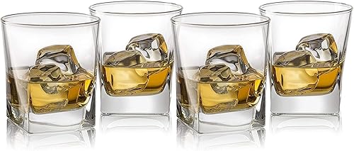 Miniatura 7 de Double Old Fashioned Whiskey Glass (Set of 4) with Granite Chilling Stones - 10 oz Heavy Base Rocks Barware Glasses for Scotch, Bourbon and Cocktail