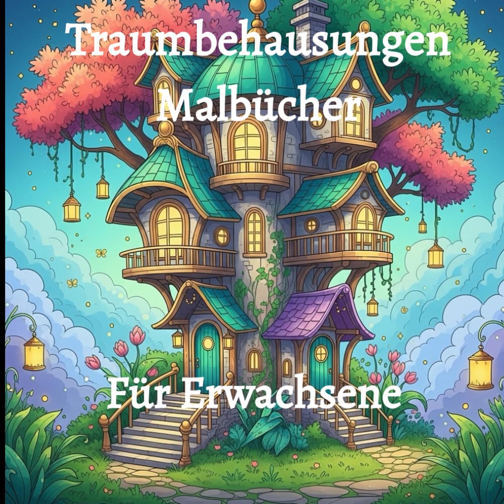 Traumbehausungen malbücher für erwachsene: Fantasievolle Häuser & Traumlandschaften