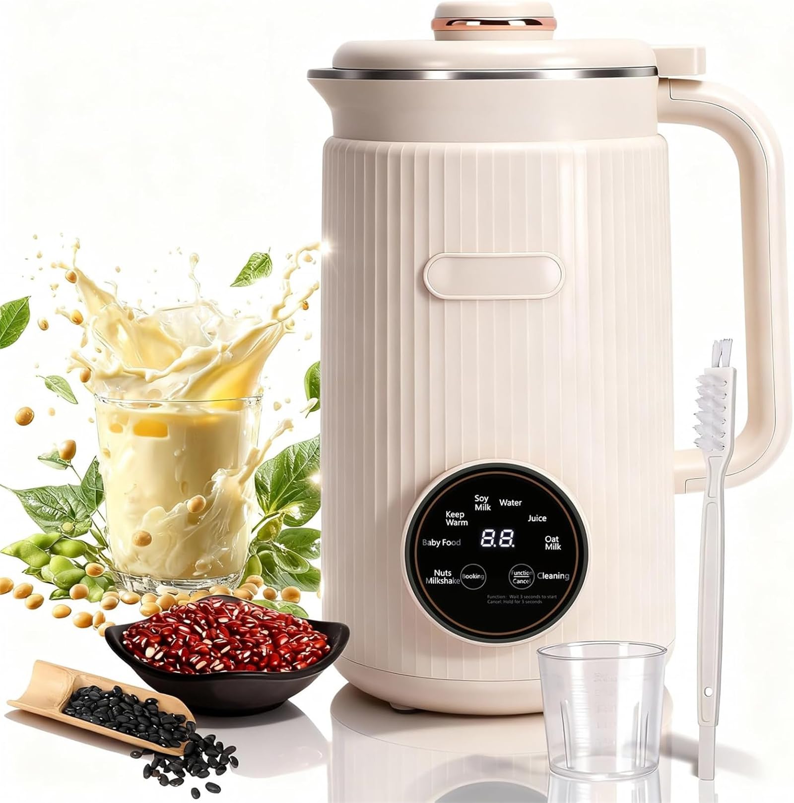 VitaMixia Macchina Multifunzione, Macchina per Latte di Soia 8 in 1, Estrattore Latte Vegetale con Auto Pulizia, Robot Cucina Multifunzionale 1,2L