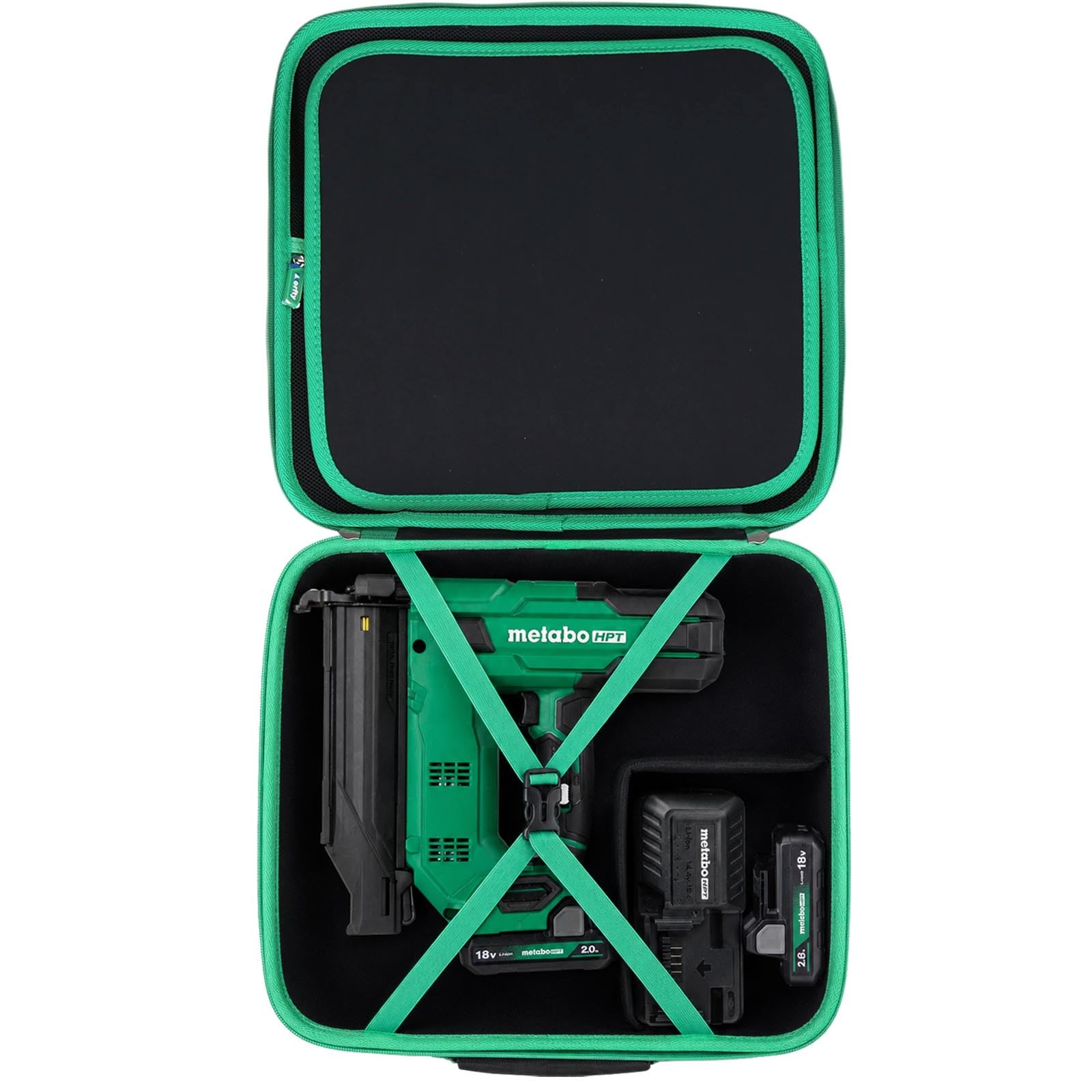 Custodia rigida per Metabo HPT 18V MultiVolt Compact Cordless Brad Nailer Kit(NT1850DG), solo custodia (verde)