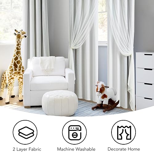 Miniatura 5 de Cortinas 100% opacas con superposición transparente, mezcla y combina con cortinas de doble capa de 84 pulgadas de largo, 2 paneles para dormitorio,