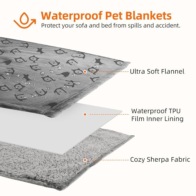 Foto 2 de 7 de Nobleza Manta Impermeable para Perros, XXL 203 x 152cm Suave y Reversible para Sofá y Cama