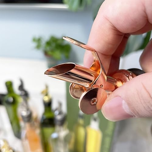 Miniatura 10 de Paquete de 4 boquillas de licor con peso, boquilla dispensadora de aceite de oliva con tapa automática abatible, boquilla de vertido para botellas