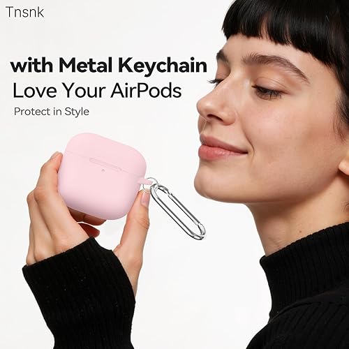 Miniatura 4 de Funda para AirPods 4, color rosa con kit de limpieza, funda de silicona suave para Airpod 4, compatible con Apple Airpods de 4ª generación 2024,