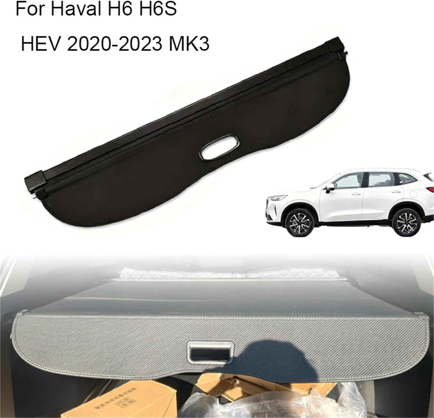 Auto Trunk Curtain Organizer Cover for Haval H6 H6S HEV 2020-2023 MK3 Rear Rack Partition Shelter Shield Shade Luggage(Canvas)