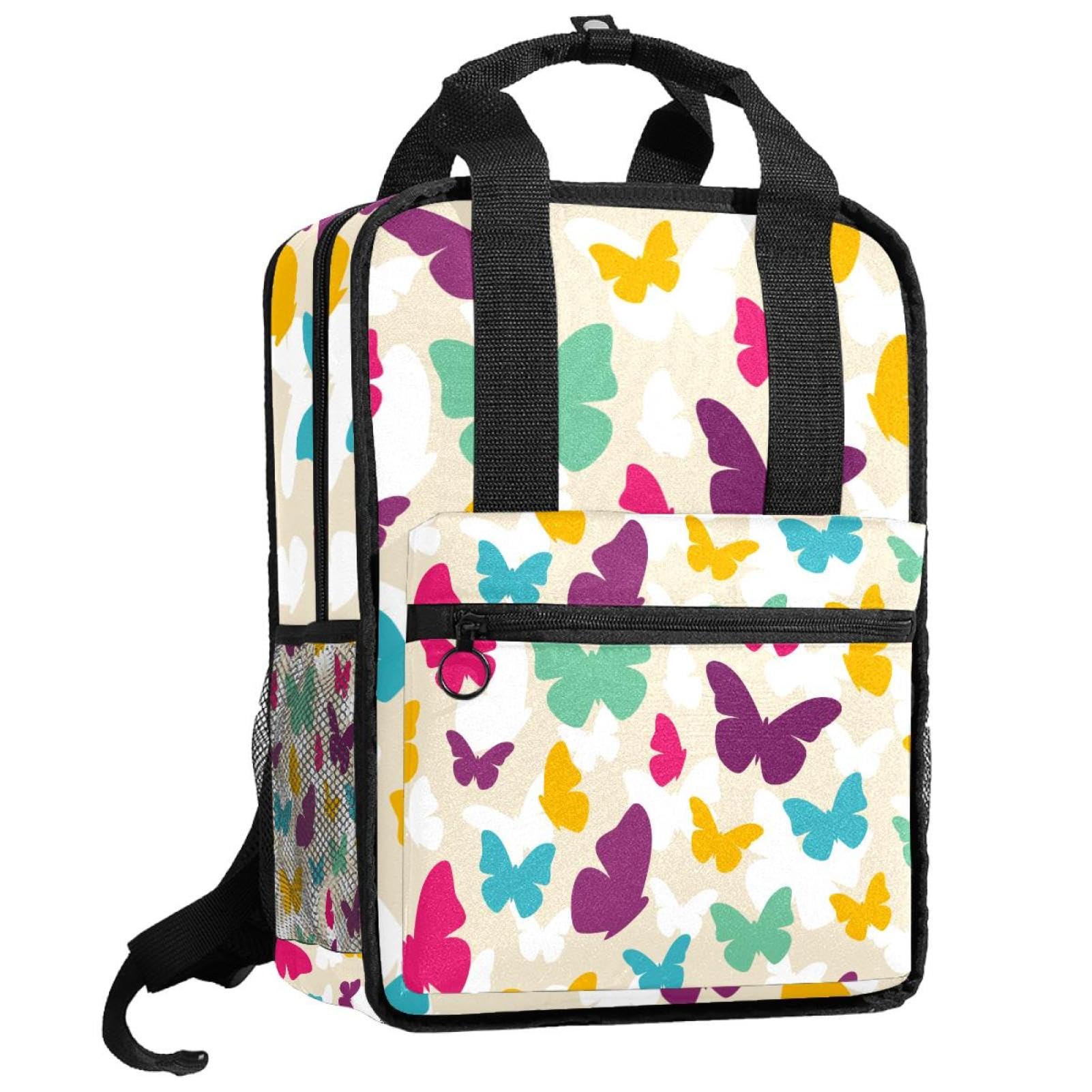 Sac à dos garçon papillon multicolore idéal pour l'école et sorties - 8
