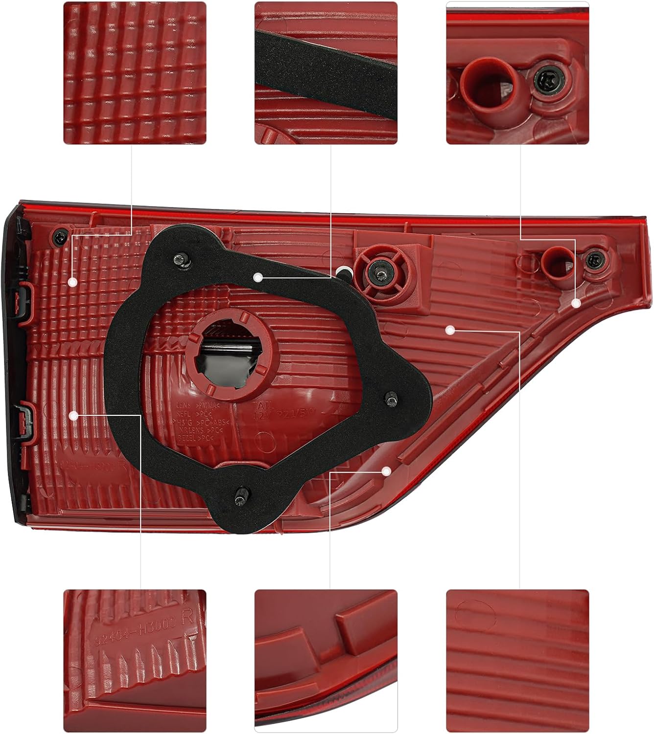 Halogen Tail lights, Taillights Fit For 2017 2018 2019 Kia Sportage, Tail lamp Assembly Direct Replacement Fully Compatible, OE 92406D9000, KI2803128 (Passenger Side)