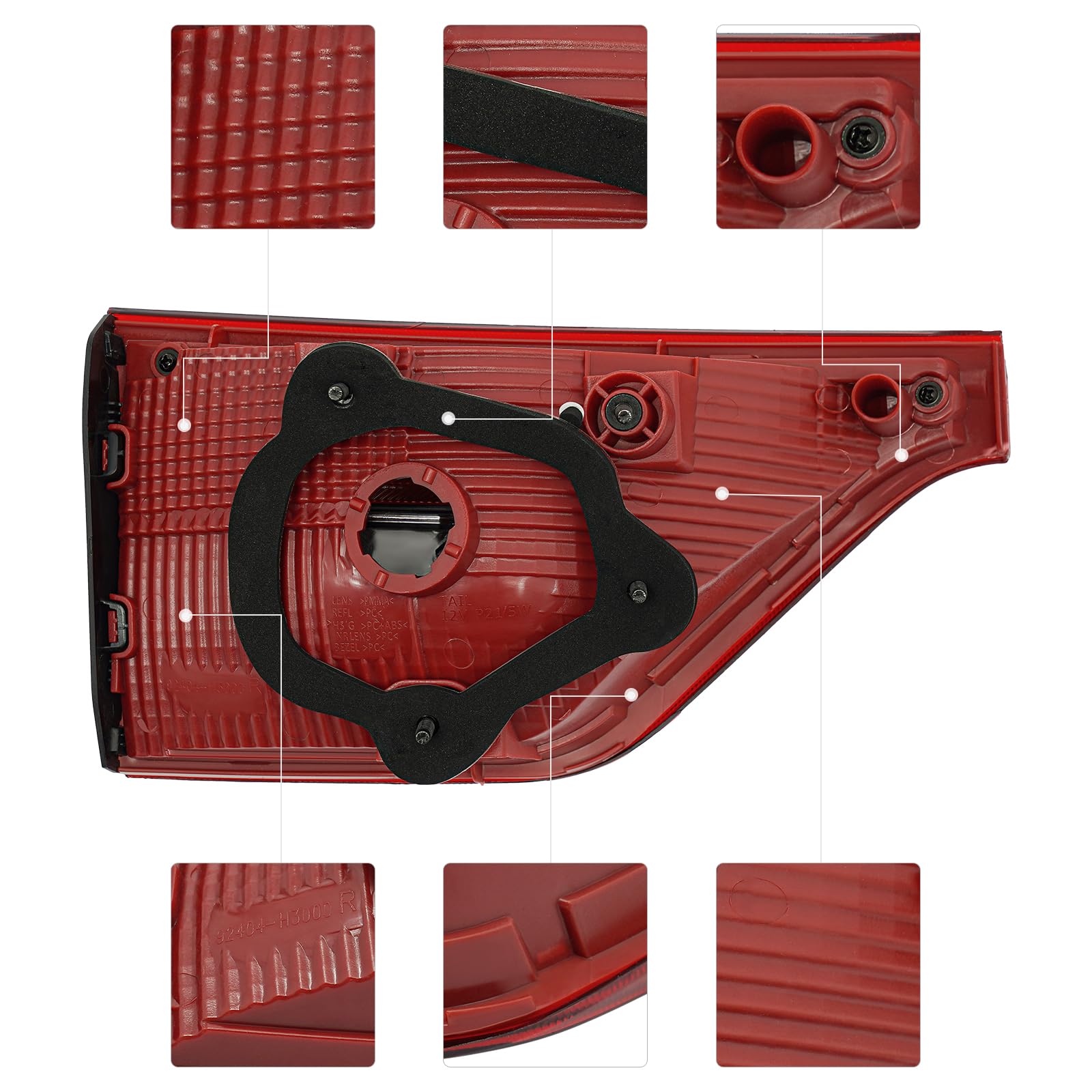 Halogen Inner Tail Light for 2017-2019 Kia Sportage Passenger Side 92406D9000 image 9