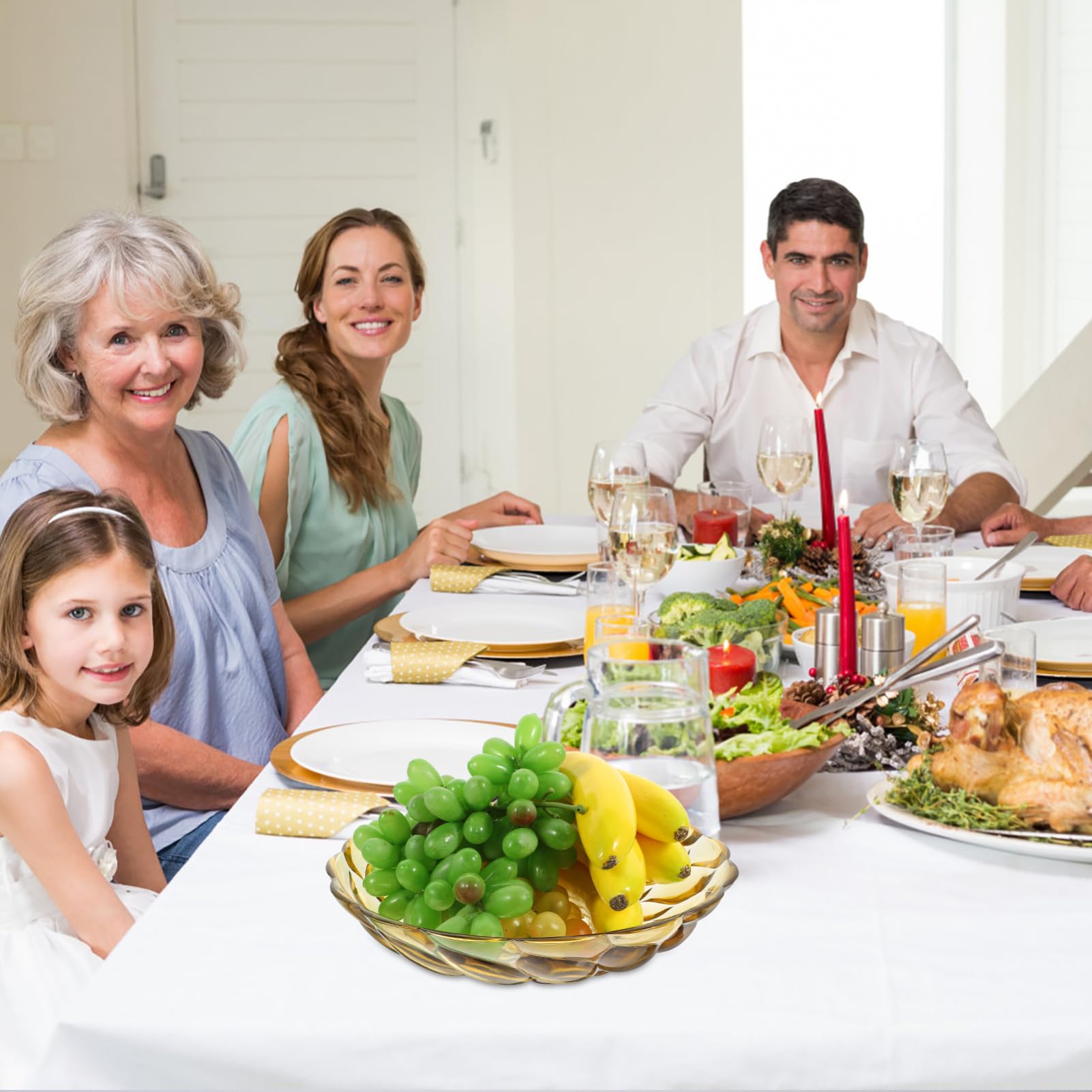 Cabilock Elegant Plastic Flower Embossed Snack Plate Fruit Storage Dish for Home Use for Dried Fruits Desserts and Candy Display present Option