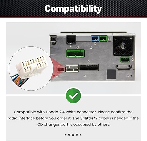 Miniatura 2 de RED WOLF Adaptador de interfaz de reproductor de CD de coche, unidad principal estéreo y plitter cable de navegación Y- Reemplazo del arnés de