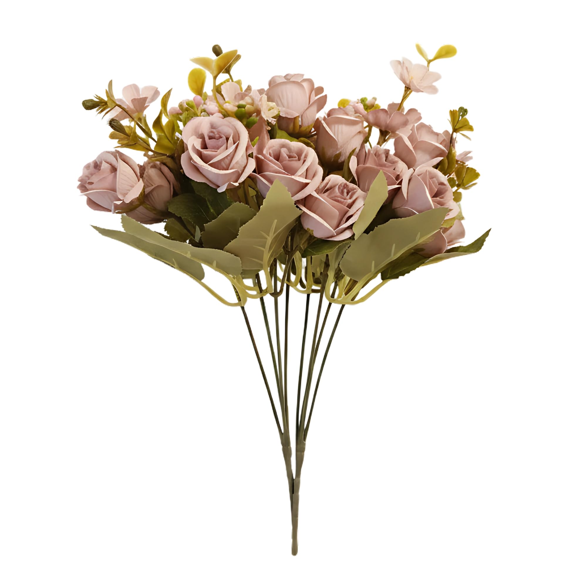 synxzen Künstliche Blumen Rosa Seidenblumen - 2 Bündel 20 Köpfe Kunstblumen Deko für Hochzeit Tischdeko Vase Zuhause Büro Party Dekoration, 30cm Realistische Blumenstrauß