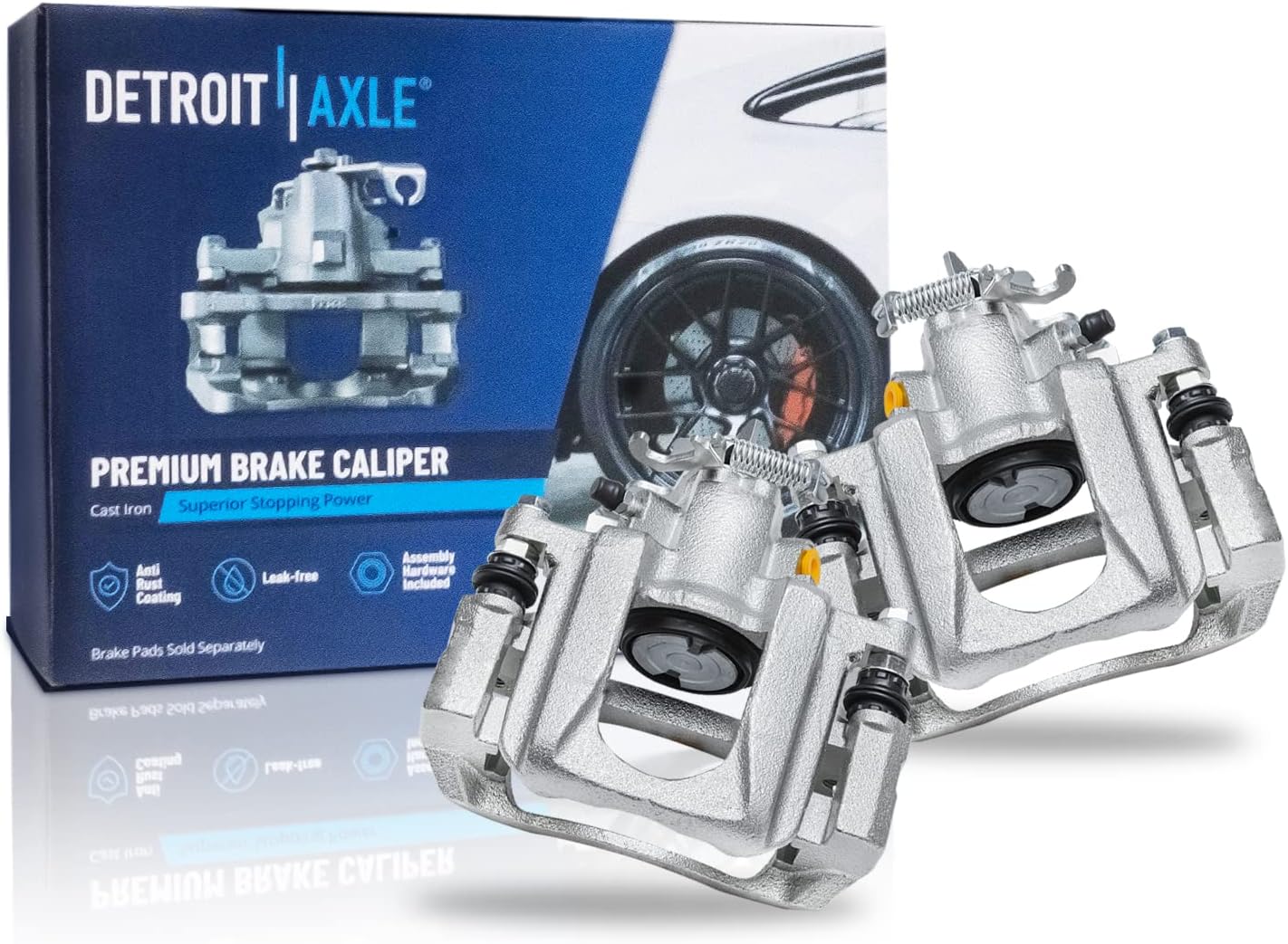 Detroit Axle - Brake Kit for Chrysler Town & Country Grand Caravan Routan Drilled Brake Rotors Ceramic Brakes Pads Brake Calipers Replacement [11.89 inch Front & 12.00 inch Rear Rotors]