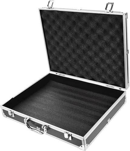 F- Caja de herramientas de aluminio Caja de herramientas Maletín duro con cerradura de aleación de aluminio para herramientas Multifuncional