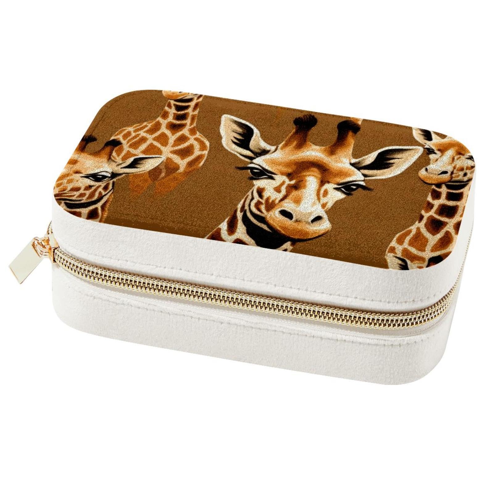 Boîte à bijoux girafe pour femmes : présentoir de voyage bagues et colliers