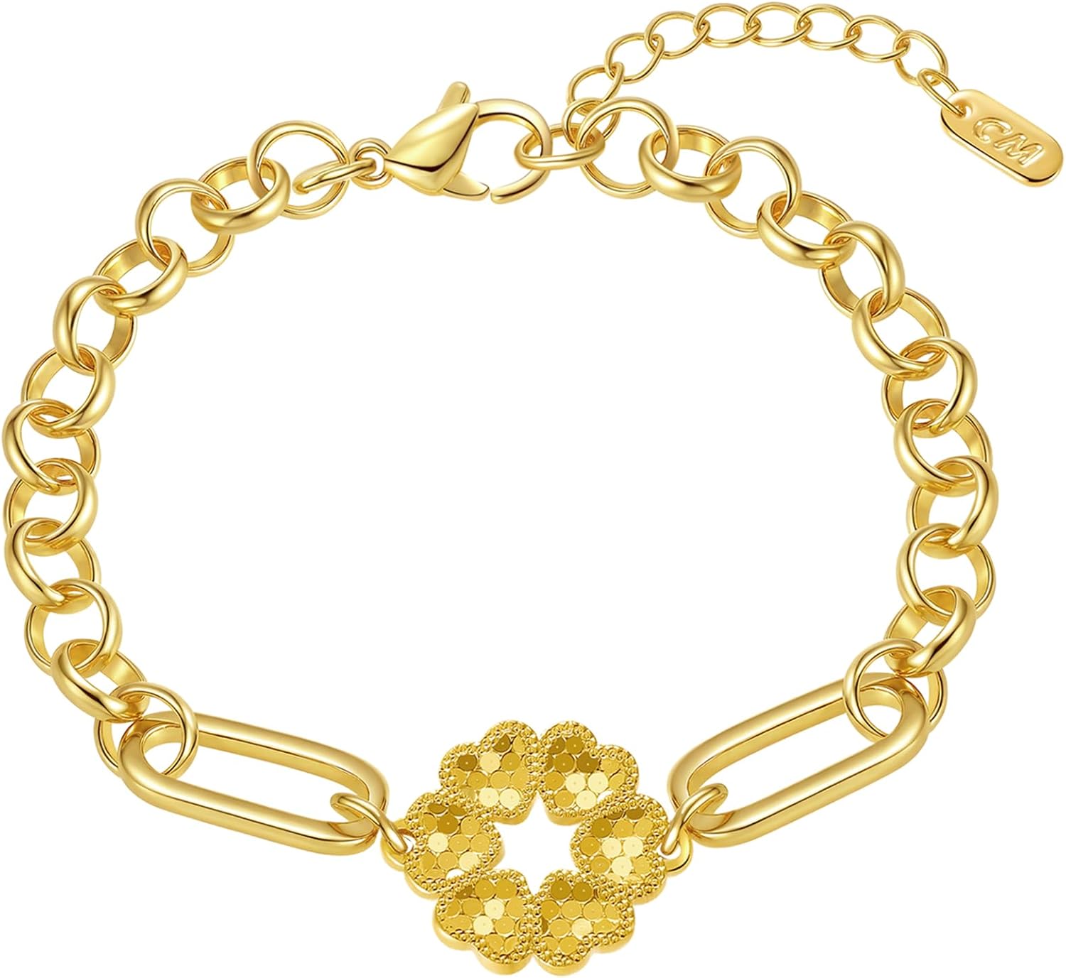 Bracelets Women Gold Plated Silver Tone Heart Jewelry Christmas Valentines Day Birthdays