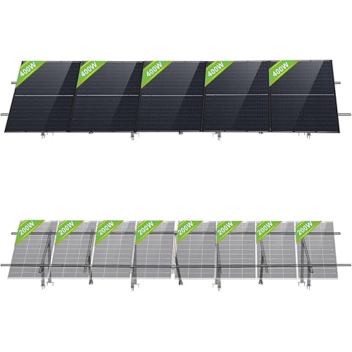 ECO-WORTHY Solar Ground Mount Adjustable Solar Panel Mounting Brackets System for 5pcs 400W/6pcs 300W/8pcs 200W Solar Panels, Ideal for Large - Scale Installations,Sites,Sheds and Farms Ground Mount