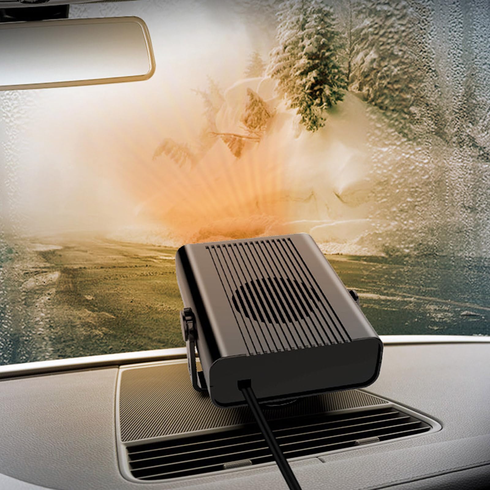 YOSOO Chauffage Auto Portable 12V Chauffage Désembuage Voiture Ventilateur Défroisseur