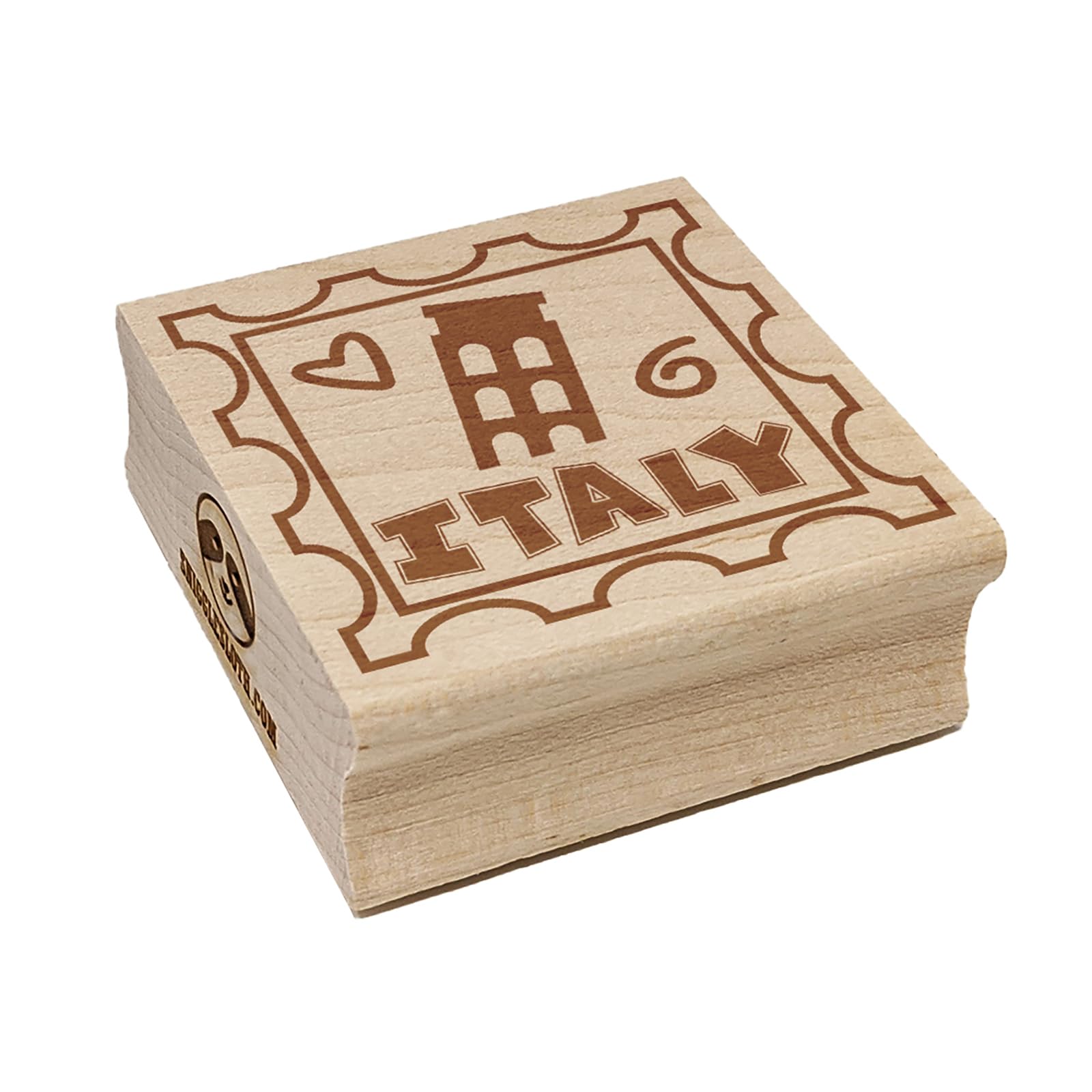 Italy Passport Travel Square Rubber Stamp for Stamping Crafting - 1.25in Small