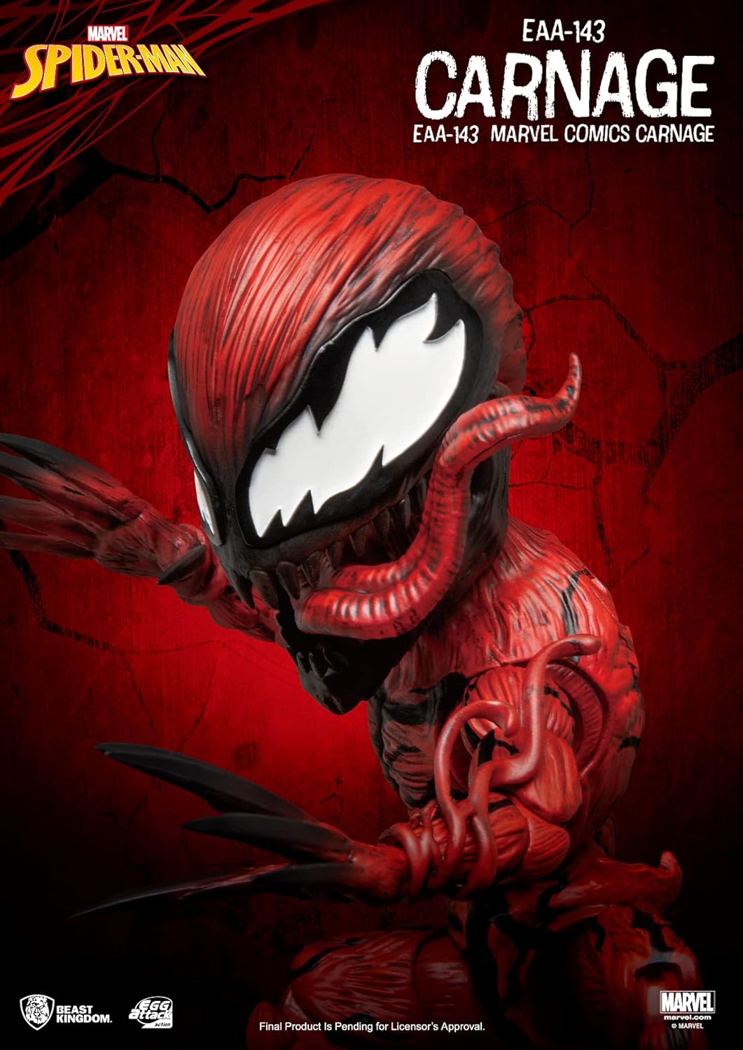 Beast Kingdom Marvel Comics: Carnage EAA-143 Egg Attack Action Figure, Multicolor