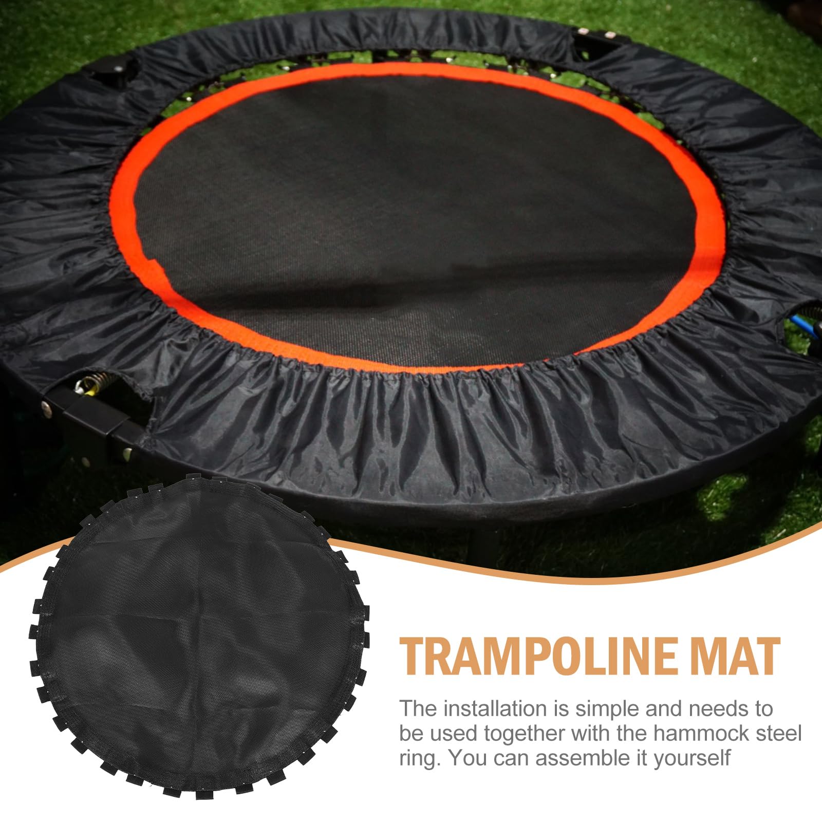 Trampolín Colchoneta de trampolín de Repuesto elástica de Malla para Cama de Salto para Hacer Ejercicio, Piezas de Repuesto Redondas, Accesorio de cojín Accesorios De Trampolín
