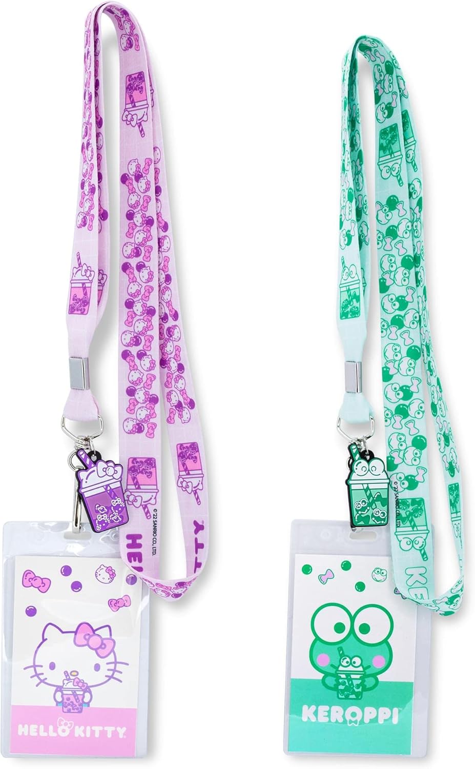 Toynk Sanrio Hello Kitty and Keroppi Boba Tea Lanyard Set