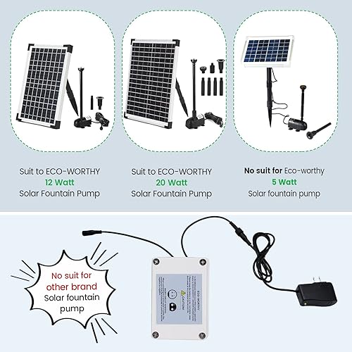 Miniatura 4 de ECO-WORTHY Fuente solar bomba de agua batería de reserva 14.8V 2600mah para ECO-WORTHY 12Watt25Watt Kit de bomba de fuente solar