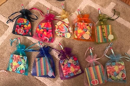 Miniatura 313 de Dealglad 100pcs Drawstring Organza bolsas de joyería caramelo para fiestas, casamientos, regalos Negro