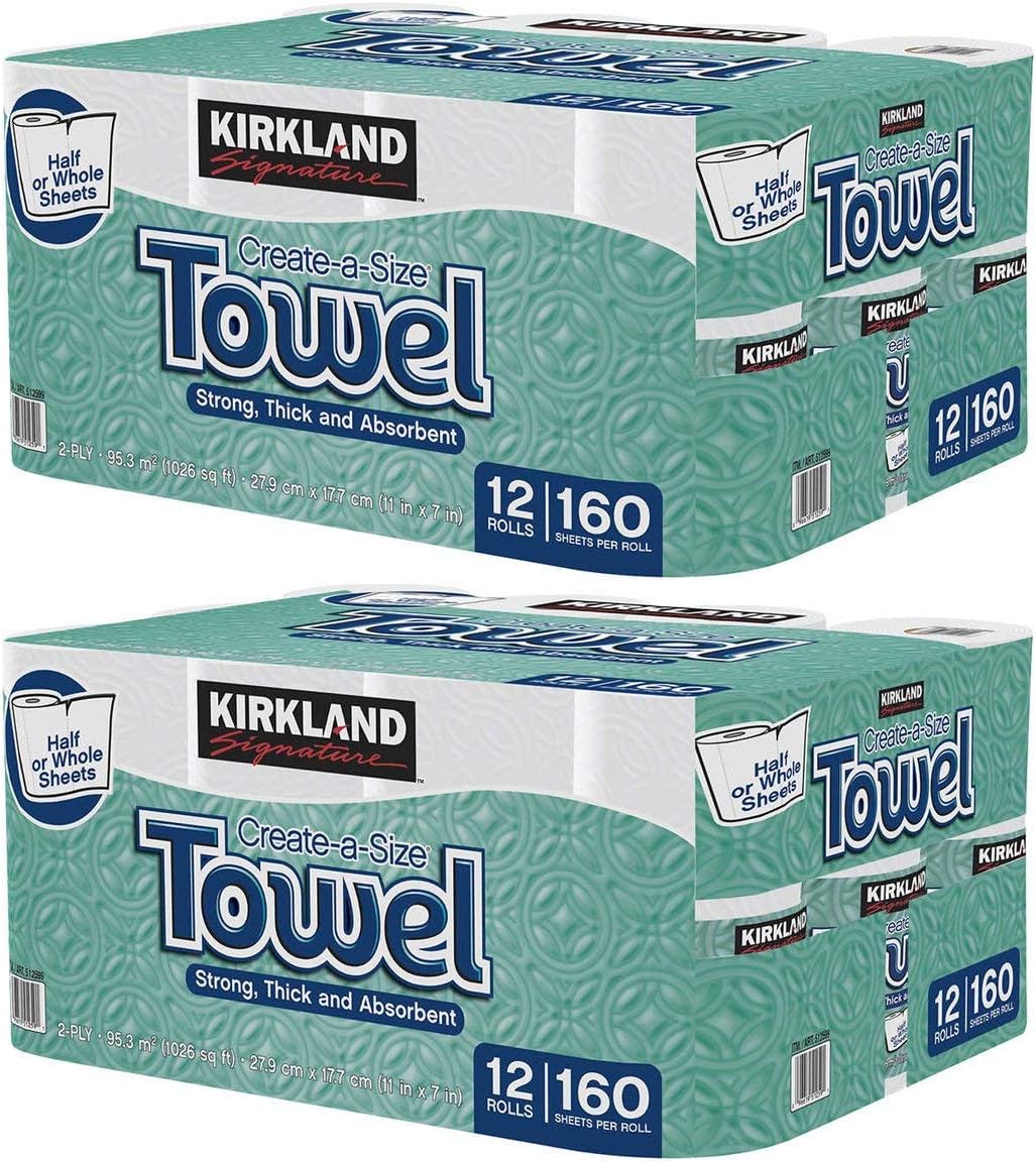Signature Premium Big Roll Paper Towels, 24 Rolls, 160 Sheets Each, 3840 Sheets Total, Thick and Strong, C-Fold, Wipe Surface