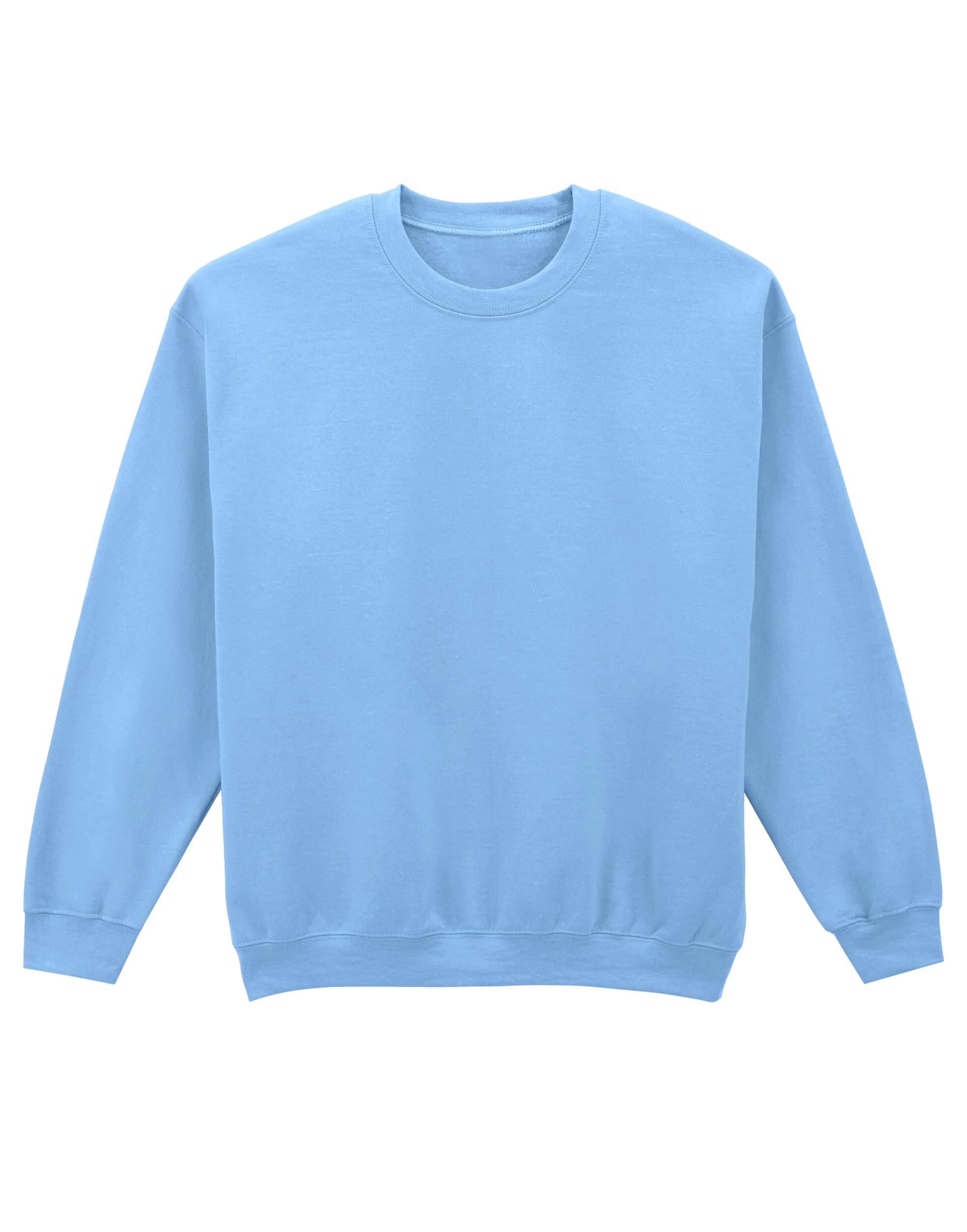 Coozo Men's Light Blue Classic Crew Neck Sweatshirt – - Xl